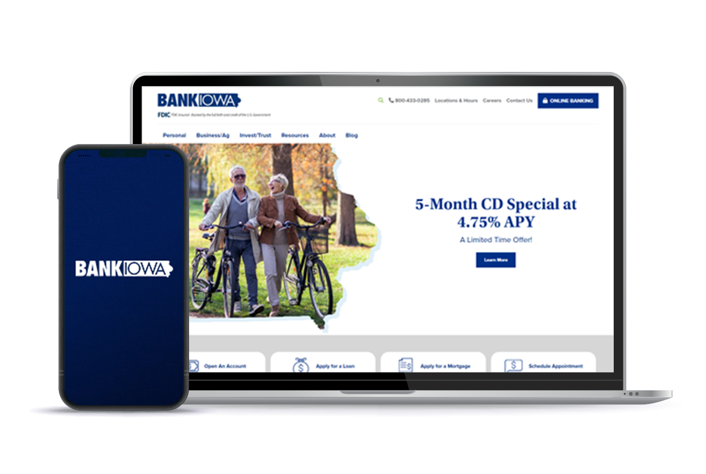 Bank Iowa Website Mockup