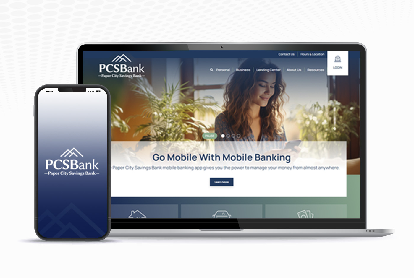 Paper City Savings Bank Website Mockup